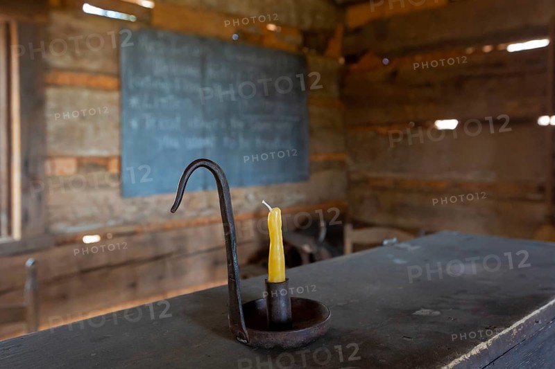 Clinton, Tennessee - The Big Tater Valley Schoolhouse at the Museum of Appalachia, a collection of pioneer buildings and artifacts