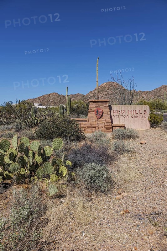 Sign at the Red Hills Visitor Center of the Organ Pipe Cactus National Monument in southern Arizona, USA