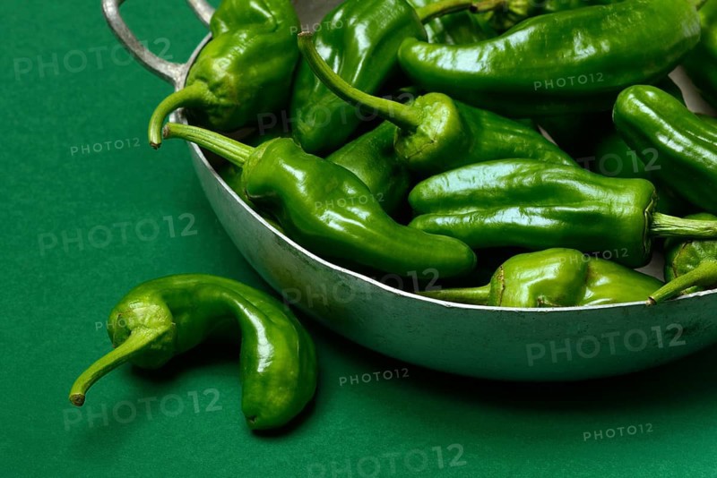 Padron chilli peppers in shell, Pimientos de Padron