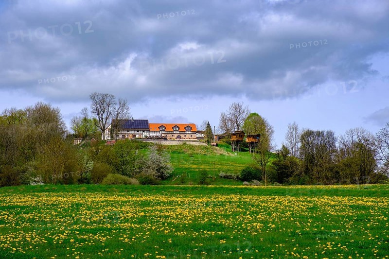 Schaumburg domain at the Schauburg castle ruins, Schalkau, Thuringian Slate Mountains, Thuringia, Germany