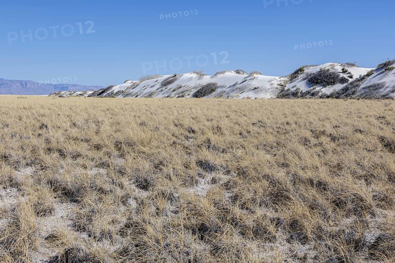 Gypsum dunefields at White Sands National Monument located within the Chihuahuan Desert and the Tularosa Basin near Alamorodo, New Mexico, USA