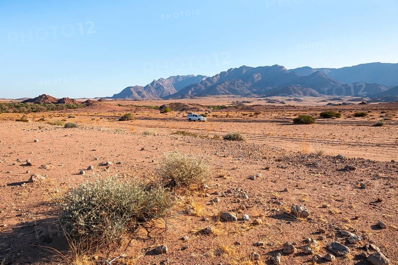 Off-road car at, Brandberg, Damaraland, Namibia