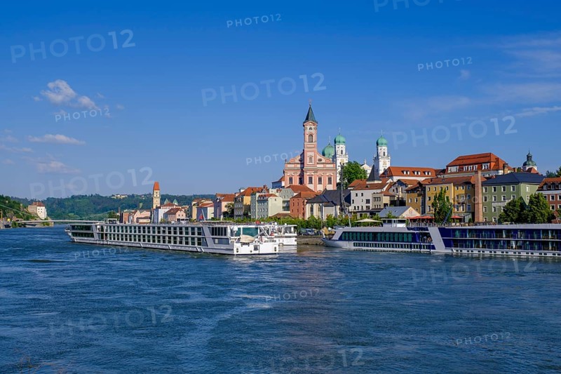 City view, Passau, on the Danube, Lower Bavaria, Bavaria, Germany