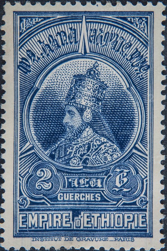 Haile Selassie I (1892, 1975) was Emperor of Ethiopia between 1930 and 1974. Portrait on Ethiopian postage stamp