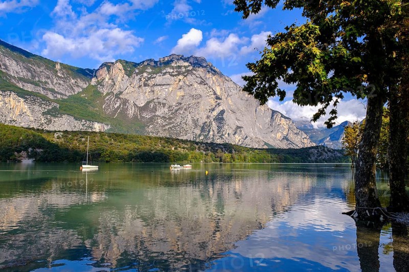 At Lago di Cavedine, behind Monte Casale, Sarca Valley, Trentino, Italy