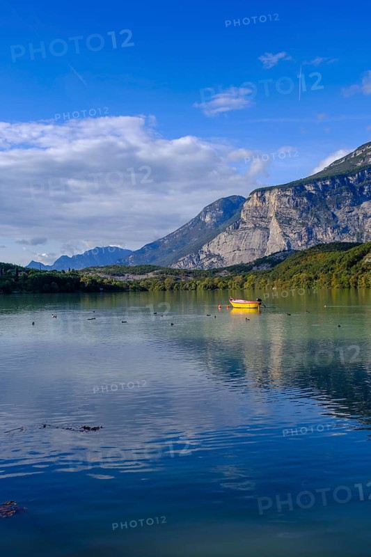 At Lago di Cavedine, behind Monte Casale, Sarca Valley, Trentino, Italy