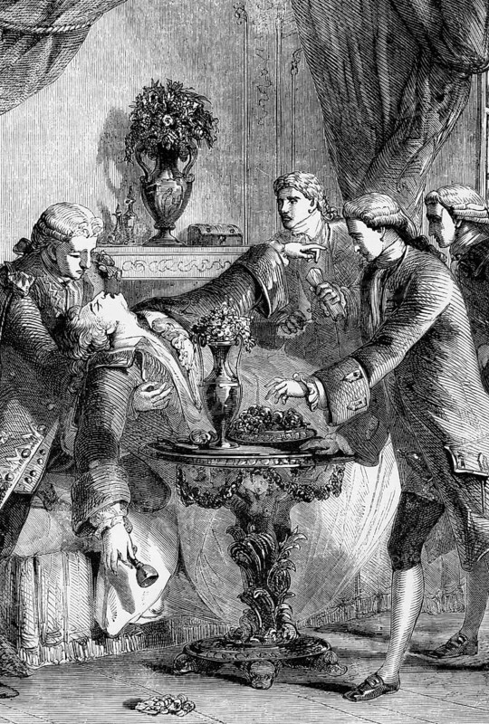 The Death of Honour Gabriel Riqueti, Comte De Mirabeau, a French revolutionary, journalist and politician, died of heart problems on 2 April 1791 in Paris, France, digital reproduction of a historical original
