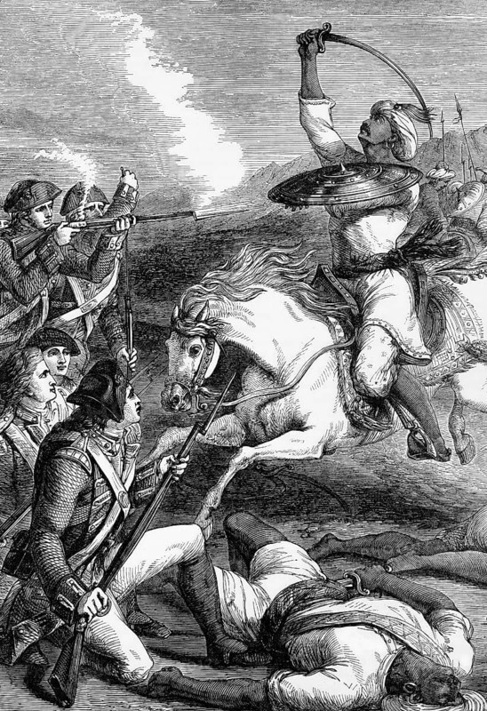 The death of the Rohilla chief in 1781. The Rohilla are a community of Urdu-speaking Pashtun Afghans, also known as Pathan, historically indigenous to the state of Uttar Pradesh in northern India, India, digital reproduction of a historical original