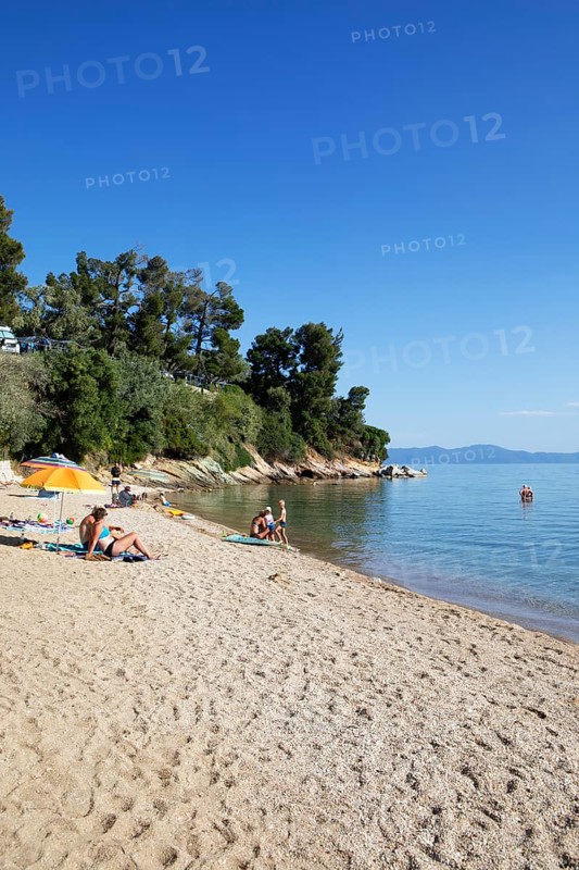 Kato Gatzea beach on the Pagasitic Gulf, Pelion or Pelion Peninsula, Magnisia, Thessaly, Greece
