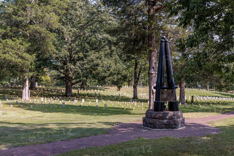 Monument in the US National Cemetery in Shiloh National Military Park near Shiloh, Tennessee
