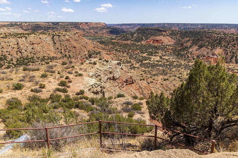 Scenic view from welcome center at Palo Duro Canyon State Park near Amarillo, Texas
