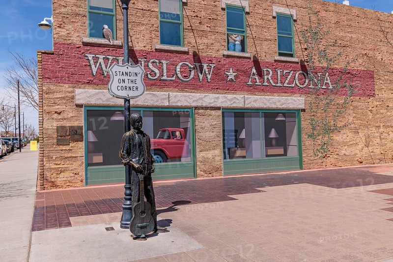 Statue of Glen Frey Standin' on a Corner in Winslow Arizona as sung in the classic Glenn Frey and Jackson Browne song