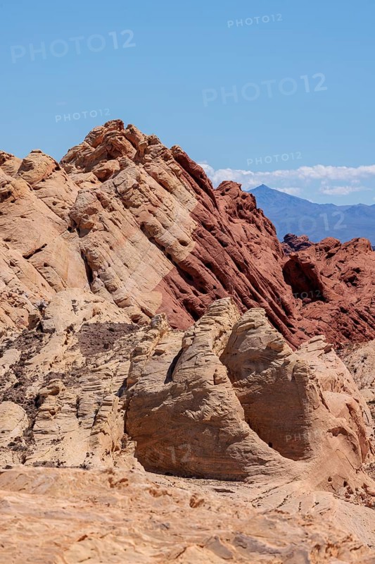 Rock formations in the Fire Canyon area at Valley of Fire State Park near Overton, Nevada