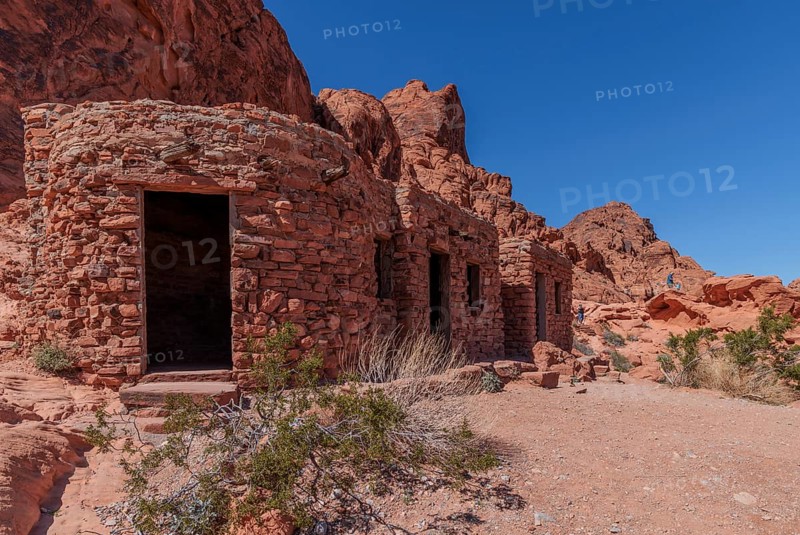 The Cabins built by the Civilian Conservation Corps inthe 1930s at Valley of Fire State Park near Overton, Nevada