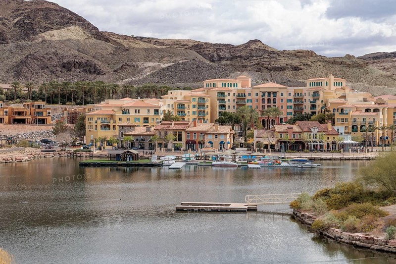 The Village at Lake Las Vegas offers shopping, dining, watercraft rentals and hosts local events in Henderson, Nevada, USA