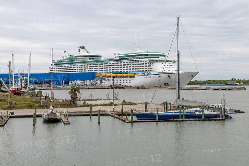 Royal Caribbean Adventure of the Seas cruise ship at the Galveston Cruise Port in Galveston, Texas