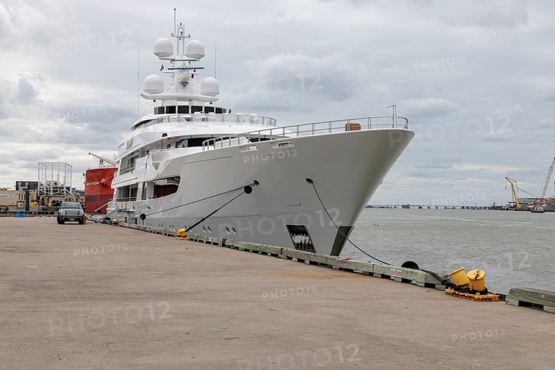 Private yacht Boarwalk at Pier 21 on the Galveston Channel in Glaveston, Texas