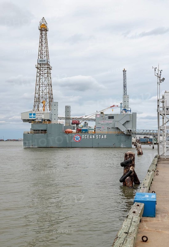 Ocean Star Offshore Drilling Rig and Museum in the Galveston Channel at Galveston, Texas