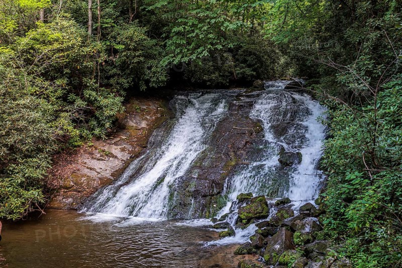 Indian Creek Falls along Deep Creek in the Great Smoky Mountains National Park near Bryson City, North Carolina, USA