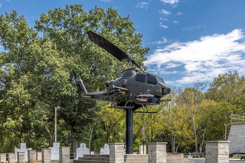 Apache heilcopter on display at the Veterans Memorial Park in Florence, Alabama