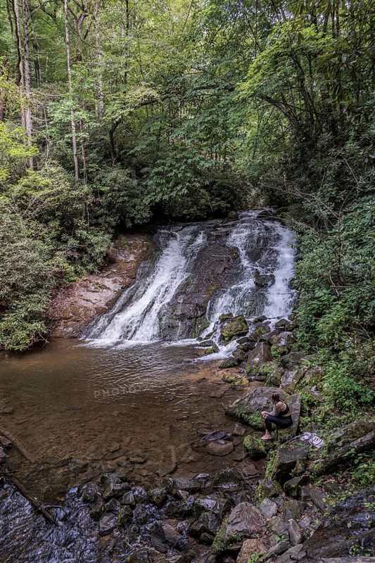 Indian Creek Falls along Deep Creek in the Great Smoky Mountains National Park near Bryson City, North Carolina, USA