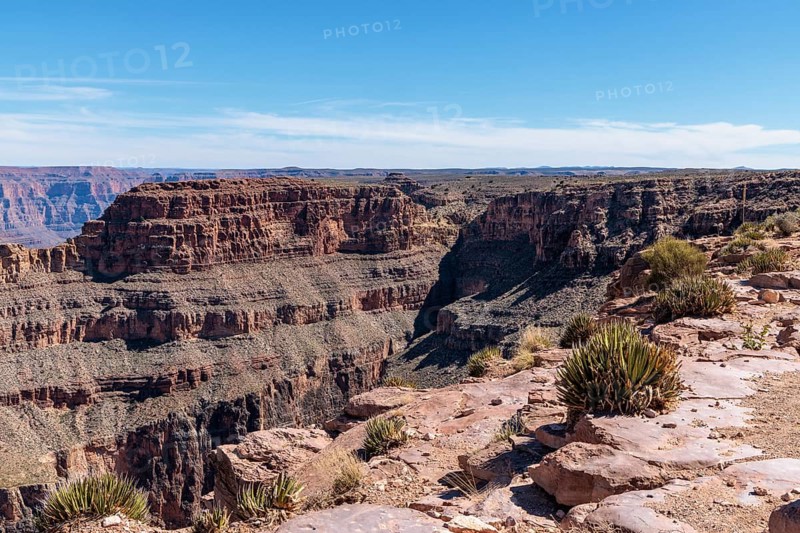 Rock formations at the Eagle Point overlook in Grand Canyon West near Peach Springs, Arizona