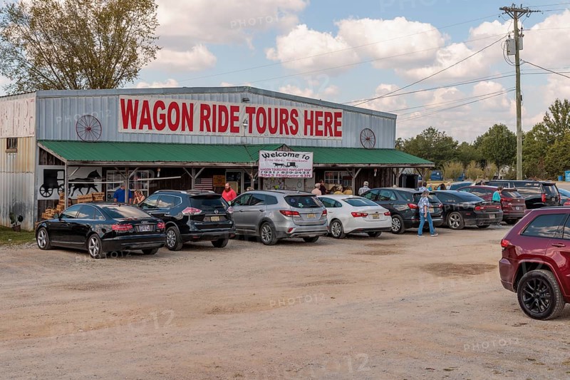 Tourists shopping at an Amish store and tour center in Ethridge, Tennessee