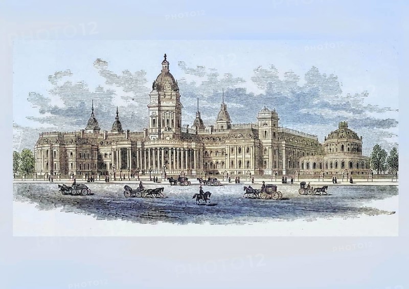 City Hall in San Francisco, California, 1870s, America, digital reproduction from American Pictures, drawn with pen and pencil, coloured, by Samuel Manning, published circa 1880, Historical