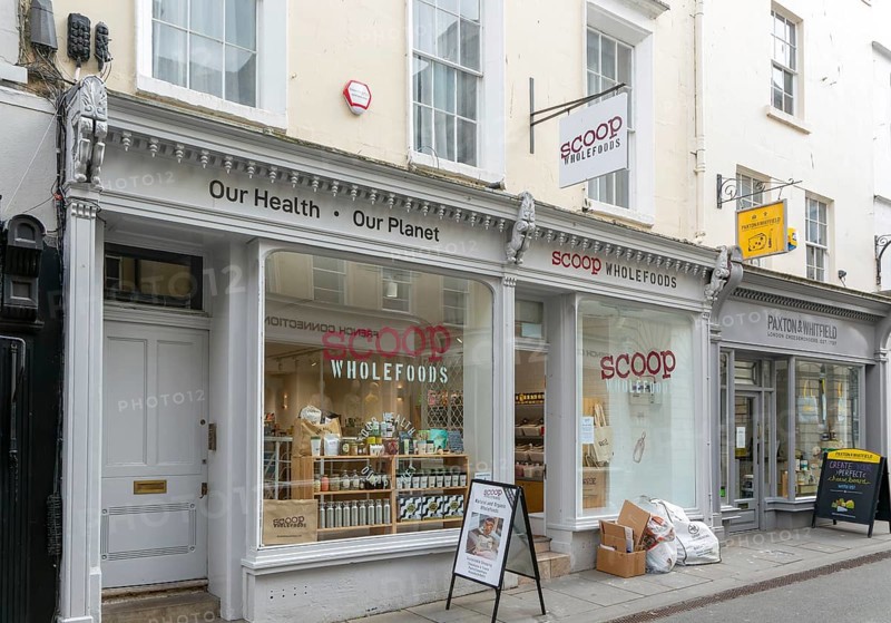 Scoop Wholefoods shop store, Green Street, city of Bath, north east Somerset, England, UK