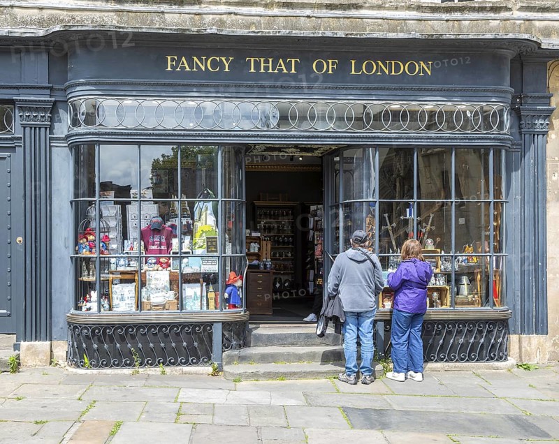 Fancy That of London souvenir gift shop, Abbey Church Yard, city of Bath, north east Somerset, England, UK