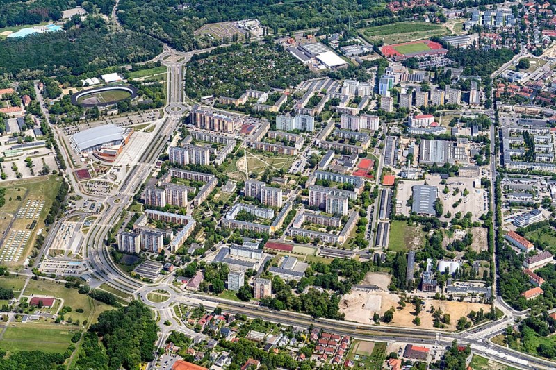 Zawadzkiego-Klonowica, district, Szczecin, western district, housing estate, apartment block, social housing, high-rise building, Pomerania, Poland