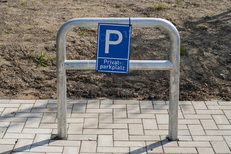 Private car park sign, Dortmund, North Rhine-Westphalia, Germany