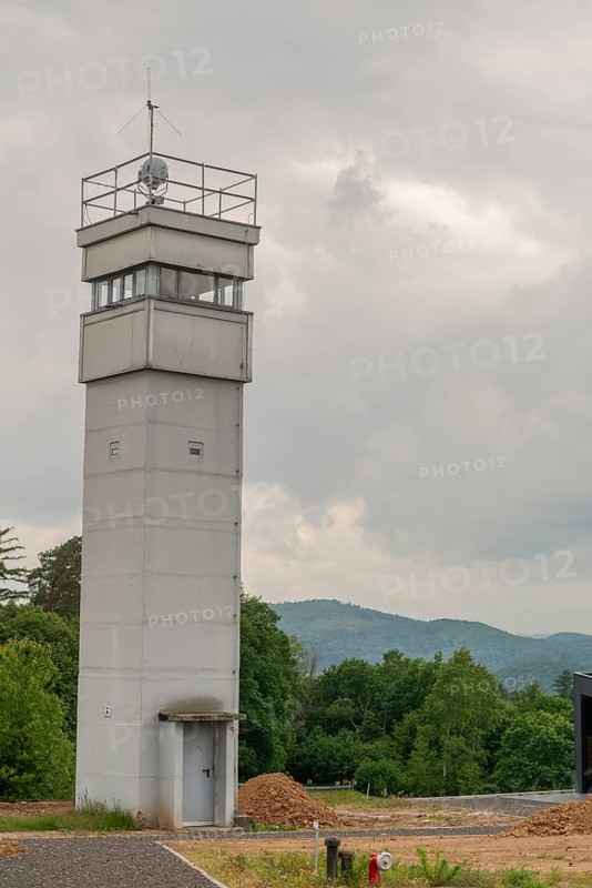 Schifflersgrund border museum on the former border between the FRG and the GDR, 11 metre high observation tower at the original location, forest, Bad Sooden-Allendorf, Hesse, Asbach-Sickenberg Thuringia, Germany