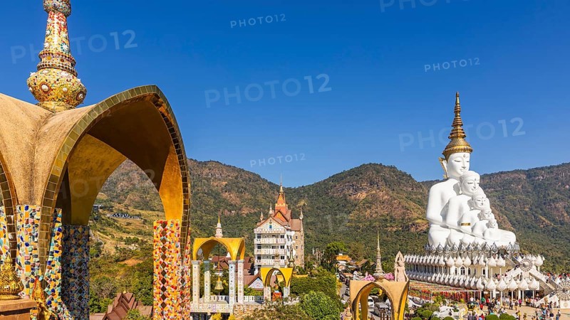 Five-headed Buddha statue, Wat Phra That Sorn Kaew Buddhist temple complex, Phetchabun province, Thailand