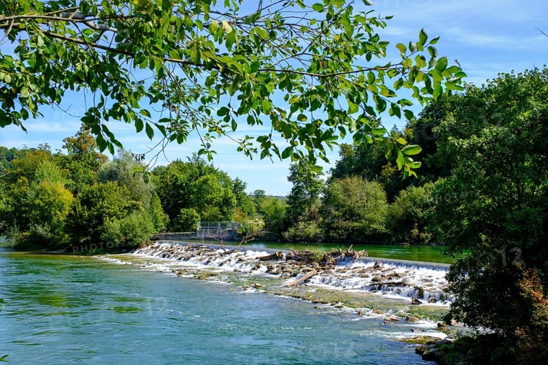 Alz, Laufenauer Wehr, Altenmarkt an der Alz, Chiemgau, Upper Bavaria, Bavaria, Germany