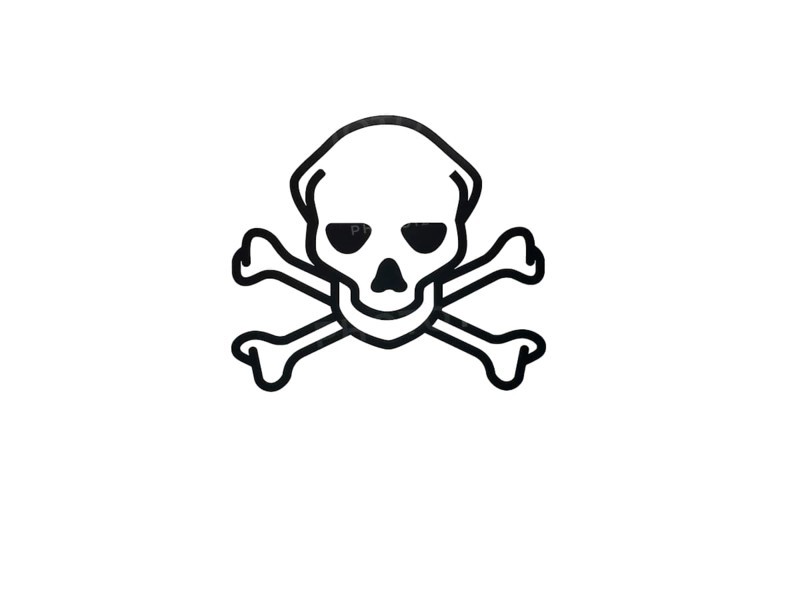 Dangerous goods sign skull with crossed bones, exemption