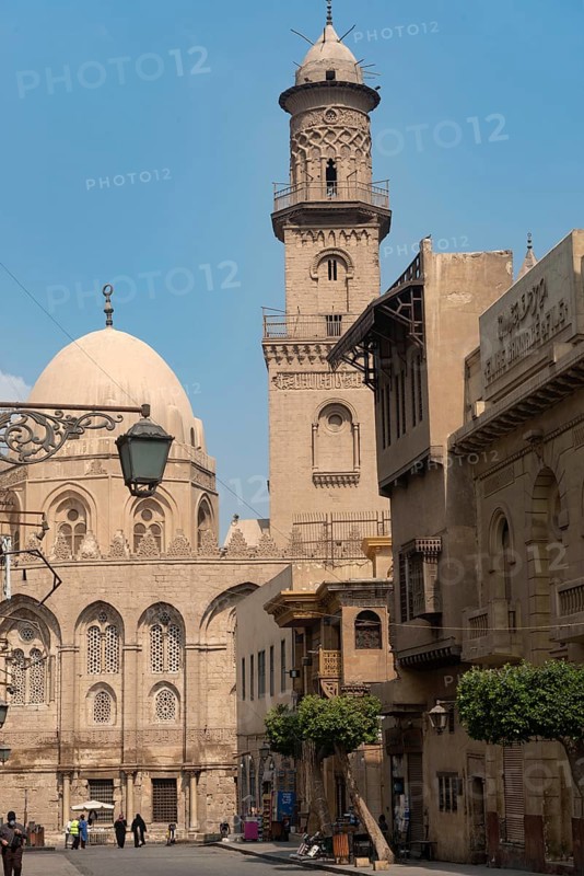 Cairo, Egypt. July 7th 2024 The domes and minarets of the historical buildings in Islamic Cairo along Muiz street near Khan el Khalili Bazaar, Cairo, Egypt