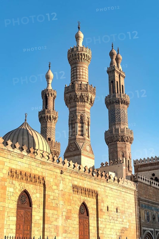 Cairo, Egypt. July 2nd 2024 Al-Azhar Mosque, it was the first mosque established in a city that eventually earned the nickname the City of a Thousand Minarets, Fatimid, Islamic Cairo, Egypt