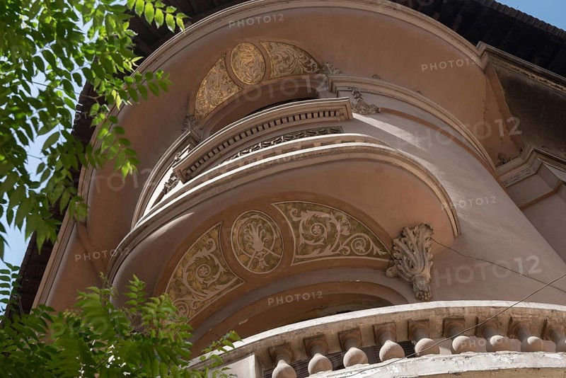 Beautiful close up details of balconies and balustrades of the historical architecture of Downtown Cairo, a once cosmopolitan neighbourhood of various architectural styles such as neo classical and art deco. Egypt