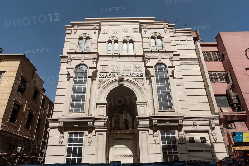 Cairo, Egypt. June 14th 2024 Beautiful renovated architecture of the Masr Theatre building in the once cosmopolitan Downtown district of the Egyptian capital, Cairo, Egypt