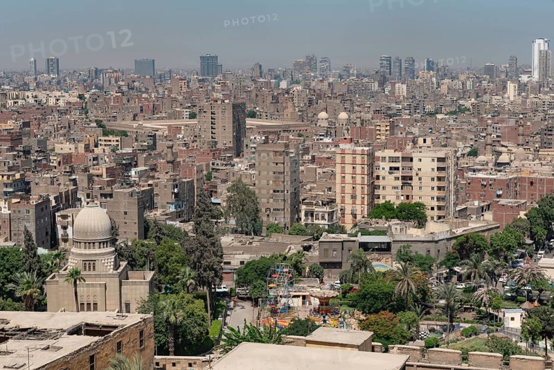 Cityscape view of Cairo, the crowded capital of Egypt a sprawling metropolis beside the River Nile in North Africa