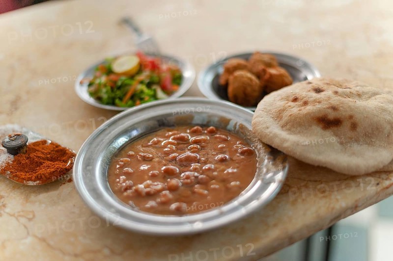 Cairo, Egypt. April 10th 2018 Mashed fava beans known as Fuul, Traditional Egyptian street food, Cairo, Egypt