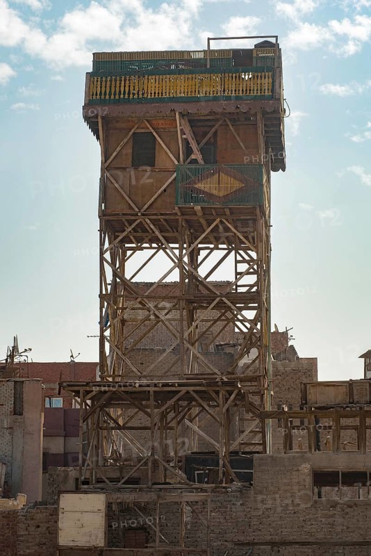 Cairo, Egypt. November 29th 2022 Traditional Pigeon Tower construction made of wood and found in many urban neighbourhoods of Cairo for keeping pigeons, Egypt