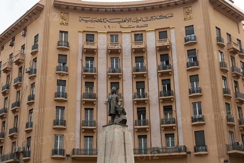 Cairo, Egypt, November 26th 2022 Mustafa Kamel Square and the European style architecture of Downtown Cairo, Egypt