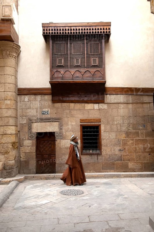 Cairo, Egypt. February 8th 2009 Beautiful Arabesque architecture along Sharia Al Muizzl Li Din Allah, Near the famous Khan el khalili Bazaar, Cairo, Egypt