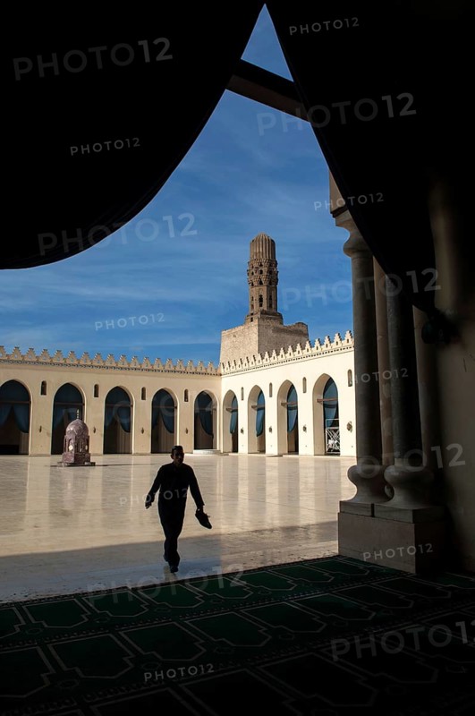 Cairo, Egypt. December 18th 2009 The Fatimid Mosque of Al Hakim bi Amr Allah, Islamic Cairo, Egypt