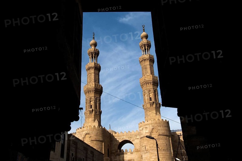 Bab Zuweila is one of three remaining gates in the walls of the Old City of Cairo, the capital of Egypt