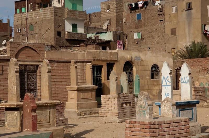 Cairo, Egypt. December 10th 2009 Graves inside the City of the Dead district in the suburbs of Cairo, Egypt