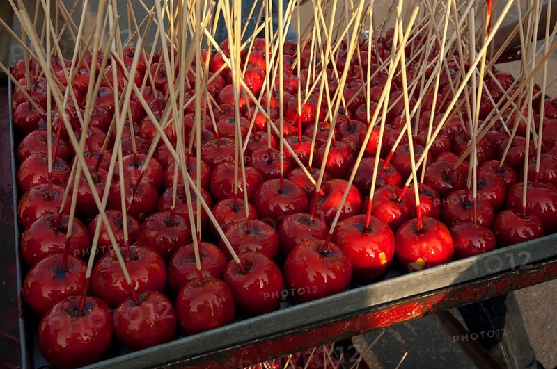Cairo, Egypt. July 16th 2011 Candy or toffee apples for sale on a Cairo street stall, Egypt