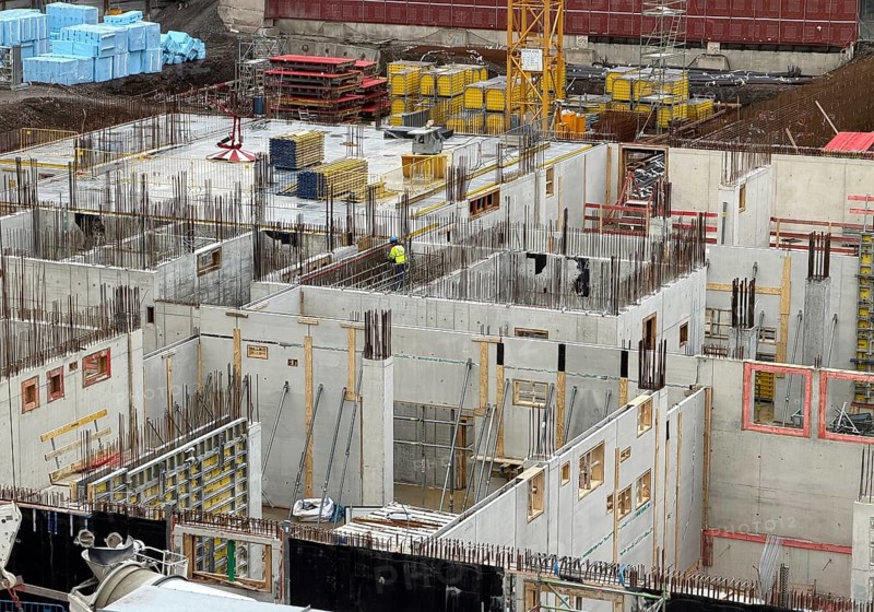 Large-scale construction site, replacement building for the NA complex, Ruhr-Universität Bochum, abbreviated RUB, Ruhr region, North Rhine-Westphalia, Germany